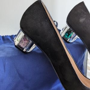Stuart Weitzman, black suede pump,size 5 M
